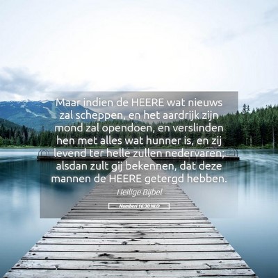 Picture 05 - Numberi 16:30 NLD - Maar indien de HEERE wat nieuws zal scheppen, en - Bible Verse Picture