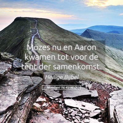 Picture 05 - Numberi 16:43 NLD - Mozes nu en Aaron kwamen tot voor de tent der - Bible Verse Picture