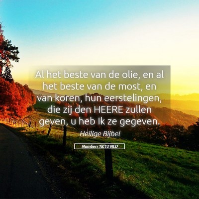 Picture 05 - Numberi 18:12 NLD - Al het beste van de olie, en al het beste van de - Bible Verse Picture