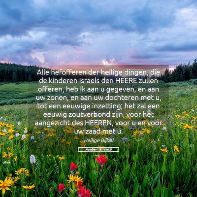 Picture 05 - Numberi 18:19 NLD - Alle hefofferen der heilige dingen, die de - Bible Verse Picture