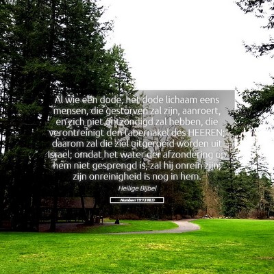 Picture 05 - Numberi 19:13 NLD - Al wie een dode, het dode lichaam eens mensen, - Bible Verse Picture