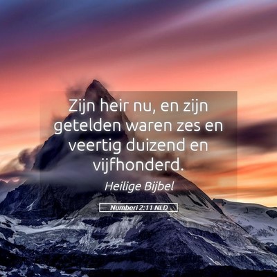 Picture 05 - Numberi 2:11 NLD - Zijn heir nu, en zijn getelden waren zes en - Bible Verse Picture