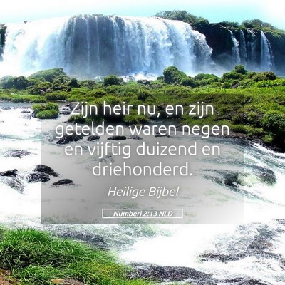 Picture 05 - Numberi 2:13 NLD - Zijn heir nu, en zijn getelden waren negen en - Bible Verse Picture