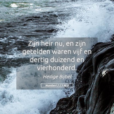 Picture 05 - Numberi 2:23 NLD - Zijn heir nu, en zijn getelden waren vijf en - Bible Verse Picture