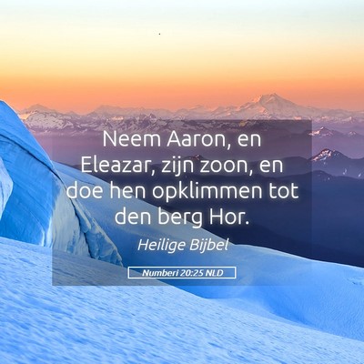 Picture 05 - Numberi 20:25 NLD - Neem Aaron, en Eleazar, zijn zoon, en doe hen - Bible Verse Picture
