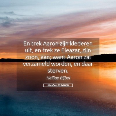 Picture 05 - Numberi 20:26 NLD - En trek Aaron zijn klederen uit, en trek ze - Bible Verse Picture