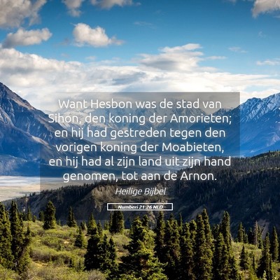 Picture 05 - Numberi 21:26 NLD - Want Hesbon was de stad van Sihon, den koning der - Bible Verse Picture