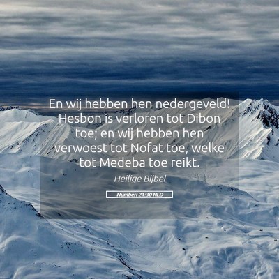 Picture 05 - Numberi 21:30 NLD - En wij hebben hen nedergeveld! Hesbon is verloren - Bible Verse Picture