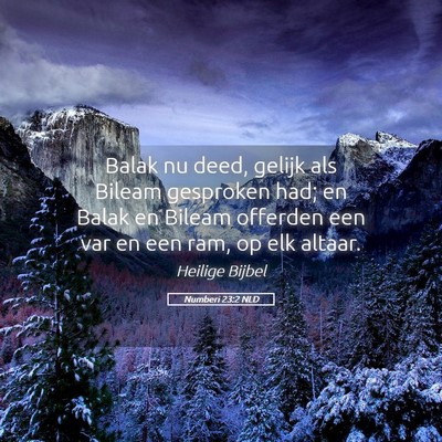 Picture 05 - Numberi 23:2 NLD - Balak nu deed, gelijk als Bileam gesproken had; - Bible Verse Picture
