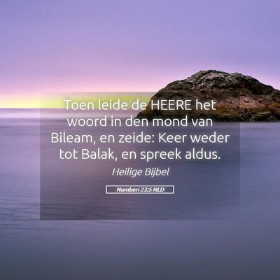 Picture 05 - Numberi 23:5 NLD - Toen leide de HEERE het woord in den mond van - Bible Verse Picture