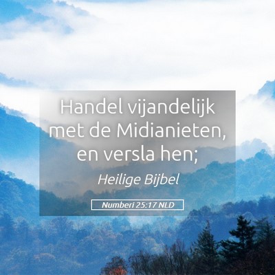 Picture 05 - Numberi 25:17 NLD - Handel vijandelijk met de Midianieten, en versla - Bible Verse Picture
