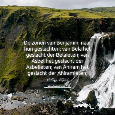 Picture 05 - Numberi 26:38 NLD - De zonen van Benjamin, naar hun geslachten: van - Bible Verse Picture