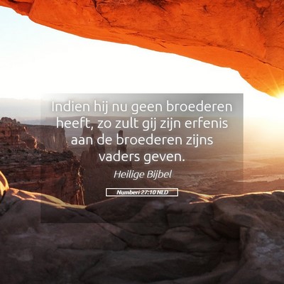 Picture 05 - Numberi 27:10 NLD - Indien hij nu geen broederen heeft, zo zult gij - Bible Verse Picture