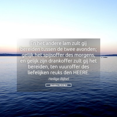 Picture 05 - Numberi 28:8 NLD - En het andere lam zult gij bereiden tussen de - Bible Verse Picture