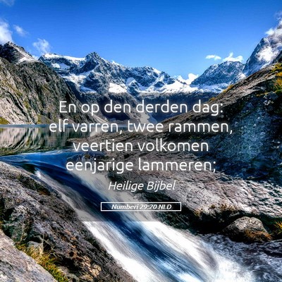 Picture 05 - Numberi 29:20 NLD - En op den derden dag: elf varren, twee rammen, - Bible Verse Picture
