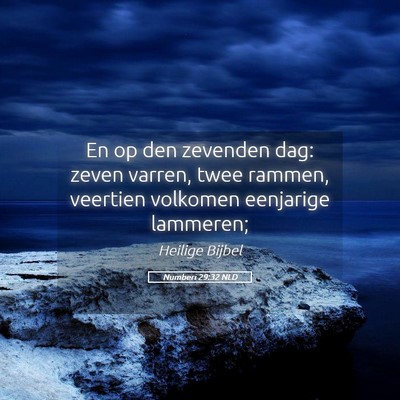 Picture 05 - Numberi 29:32 NLD - En op den zevenden dag: zeven varren, twee - Bible Verse Picture