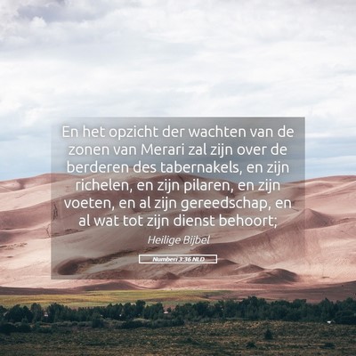Picture 05 - Numberi 3:36 NLD - En het opzicht der wachten van de zonen van - Bible Verse Picture