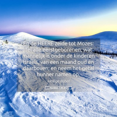 Picture 05 - Numberi 3:40 NLD - En de HEERE zeide tot Mozes: Tel alle - Bible Verse Picture