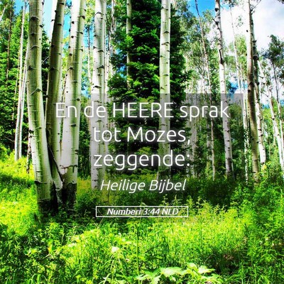 Picture 05 - Numberi 3:44 NLD - En de HEERE sprak tot Mozes, - Bible Verse Picture
