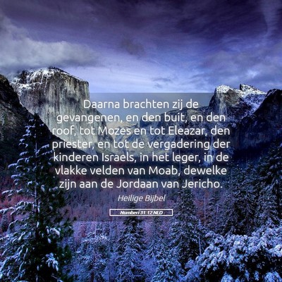 Picture 05 - Numberi 31:12 NLD - Daarna brachten zij de gevangenen, en den buit, - Bible Verse Picture