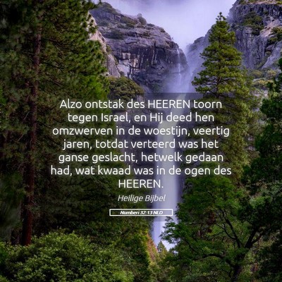 Picture 05 - Numberi 32:13 NLD - Alzo ontstak des HEEREN toorn tegen Israel, en - Bible Verse Picture