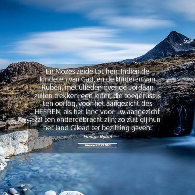 Picture 05 - Numberi 32:29 NLD - En Mozes zeide tot hen: Indien de kinderen van - Bible Verse Picture