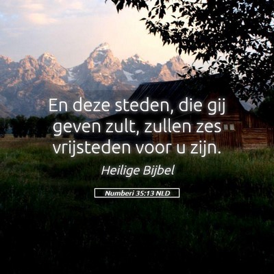 Picture 05 - Numberi 35:13 NLD - En deze steden, die gij geven zult, zullen zes - Bible Verse Picture
