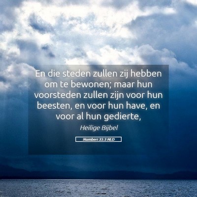 Picture 05 - Numberi 35:3 NLD - En die steden zullen zij hebben om te bewonen; - Bible Verse Picture