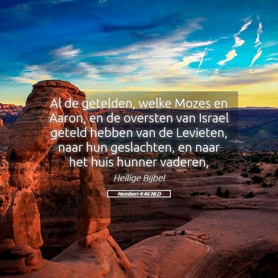 Picture 05 - Numberi 4:46 NLD - Al de getelden, welke Mozes en Aaron, en de - Bible Verse Picture