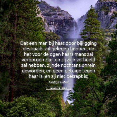 Picture 05 - Numberi 5:13 NLD - Dat een man bij haar door bijligging des zaads - Bible Verse Picture