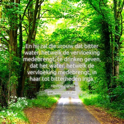 Picture 05 - Numberi 5:24 NLD - En hij zal die vrouw dat bitter water, hetwelk de - Bible Verse Picture
