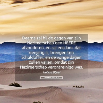Picture 05 - Numberi 6:12 NLD - Daarna zal hij de dagen van zijn Nazireerschap - Bible Verse Picture