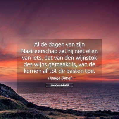 Picture 05 - Numberi 6:4 NLD - Al de dagen van zijn Nazireerschap zal hij niet - Bible Verse Picture