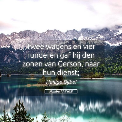 Picture 05 - Numberi 7:7 NLD - Twee wagens en vier runderen gaf hij den zonen - Bible Verse Picture