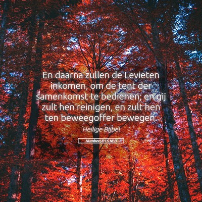 Picture 05 - Numberi 8:15 NLD - En daarna zullen de Levieten inkomen, om de tent - Bible Verse Picture