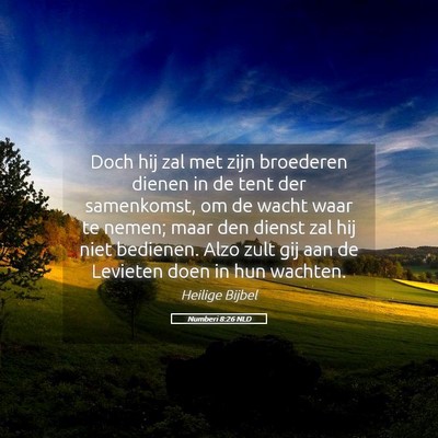 Picture 05 - Numberi 8:26 NLD - Doch hij zal met zijn broederen dienen in de tent - Bible Verse Picture