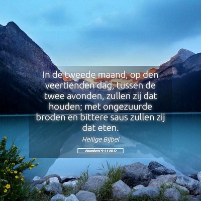 Picture 05 - Numberi 9:11 NLD - In de tweede maand, op den veertienden dag, - Bible Verse Picture