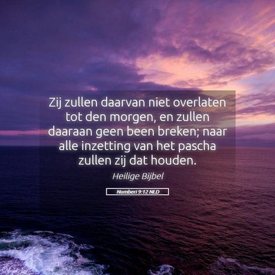 Picture 05 - Numberi 9:12 NLD - Zij zullen daarvan niet overlaten tot den morgen, - Bible Verse Picture