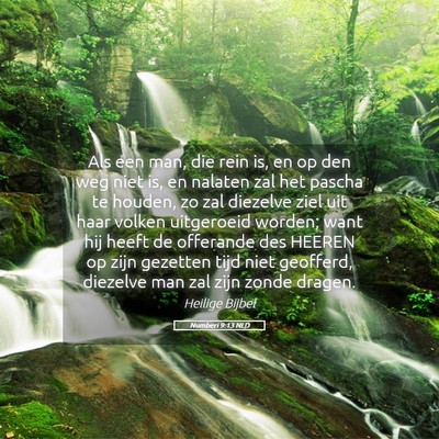 Picture 05 - Numberi 9:13 NLD - Als een man, die rein is, en op den weg niet is, - Bible Verse Picture