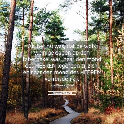 Picture 05 - Numberi 9:20 NLD - Als het nu was, dat de wolk weinige dagen op den - Bible Verse Picture