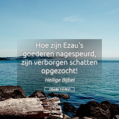 Picture 05 - Obadja 1:6 NLD - Hoe zijn Ezau's goederen nagespeurd, zijn - Bible Verse Picture