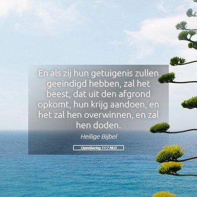 Picture 05 - Openbaring 11:7 NLD - En als zij hun getuigenis zullen geeindigd - Bible Verse Picture