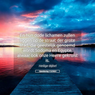 Picture 05 - Openbaring 11:8 NLD - En hun dode lichamen zullen liggen op de straat - Bible Verse Picture