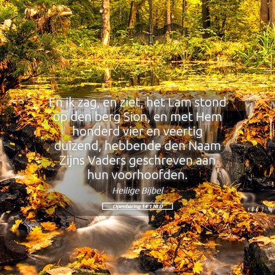 Picture 05 - Openbaring 14:1 NLD - En ik zag, en ziet, het Lam stond op den berg - Bible Verse Picture
