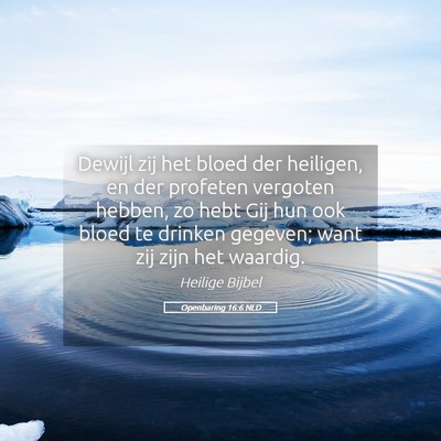Picture 05 - Openbaring 16:6 NLD - Dewijl zij het bloed der heiligen, en der - Bible Verse Picture