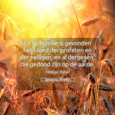 Picture 05 - Openbaring 18:24 NLD - En in dezelve is gevonden het bloed der profeten - Bible Verse Picture