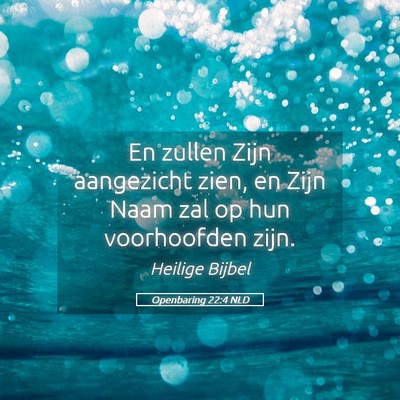 Picture 05 - Openbaring 22:4 NLD - En zullen Zijn aangezicht zien, en Zijn Naam zal - Bible Verse Picture