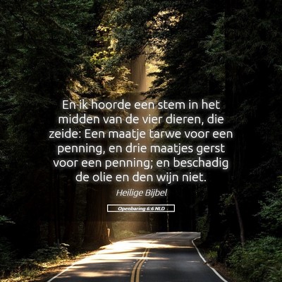 Picture 05 - Openbaring 6:6 NLD - En ik hoorde een stem in het midden van de vier - Bible Verse Picture
