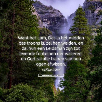 Picture 05 - Openbaring 7:17 NLD - Want het Lam, Dat in het midden des troons is, - Bible Verse Picture
