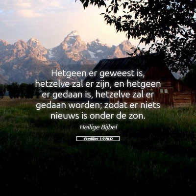 Picture 05 - Prediker 1:9 NLD - Hetgeen er geweest is, hetzelve zal er zijn, en - Bible Verse Picture